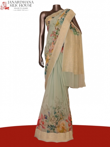 Pure Floral Georgette Silk Saree